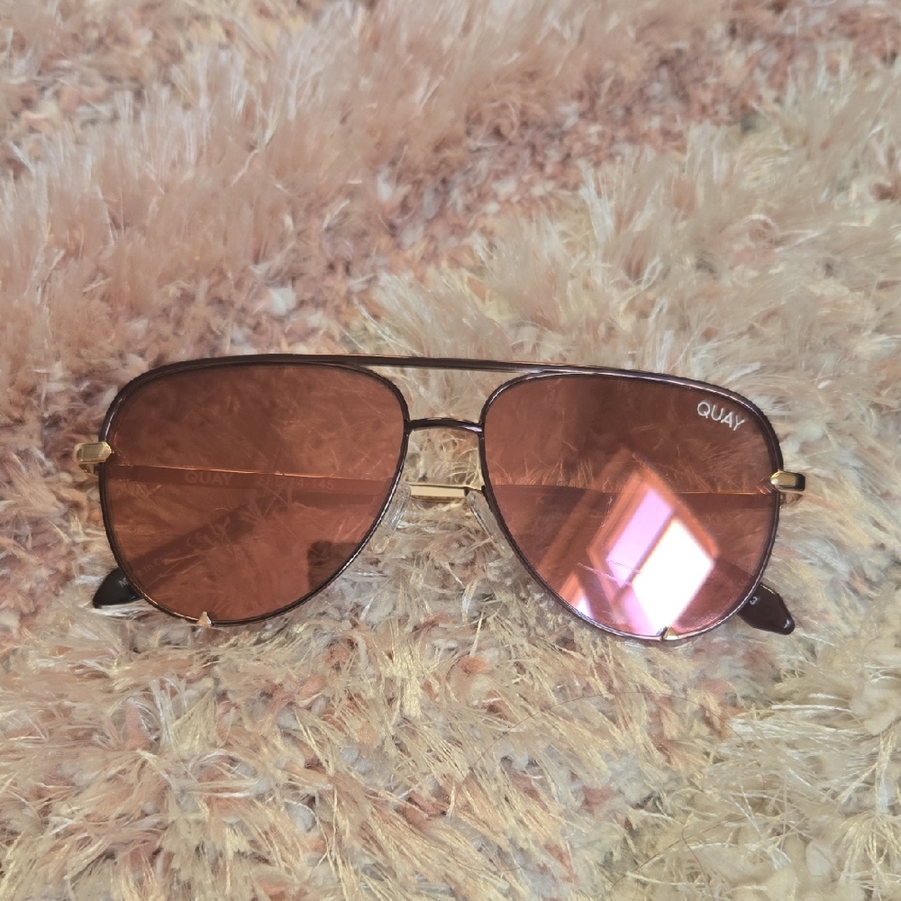 Quay Australia Rose Gold Aviator Sunglasses
